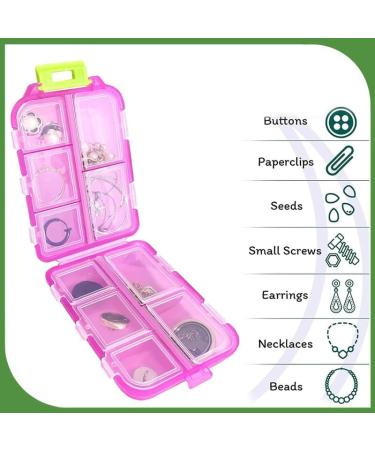 Travel Pill Organizer with 560 Labels - Small 10 Compartment Medicine Box | Essential Travel Kit (Gray - Buy Online on GoSupps.com