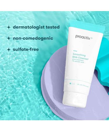 Proactiv+ Smoothing BHA Cleanser 6 oz Unscented Acne Treatment for All Skin Types 1% Salicylic Acid Cleanser with Soothing Aloe - Buy Online on GoSupps.com