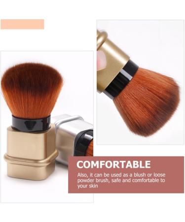 Mikinona Nail Dust Brush Nail Remover Brush Blush Makeup Brush Revolution Kabuki Brush Powder Brush Blush Brush Retractable Puff Makeup Tools Abs Electroplating Brush Handle Make up Travel 8.2x3.3cm Golden - Buy Online on GoSupps.com