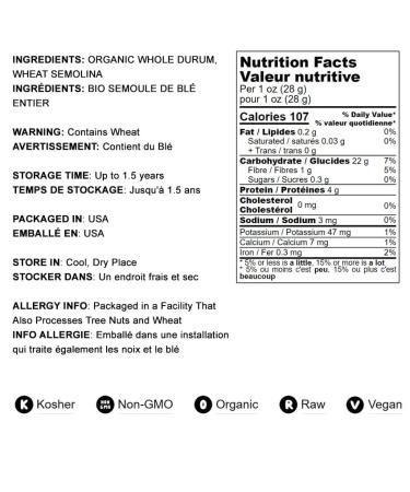 Organic Whole Wheat Couscous - 5 lbs | Non-GMO, Kosher, Raw, Vegan | Bulk Pack of 1 - Buy Online on GoSupps.com