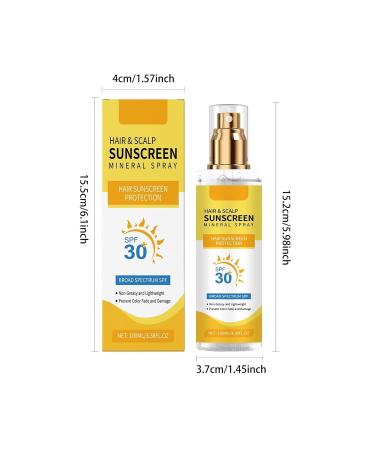 Hair & Scalp Sunscreen Spray SPF 30 | UV Protection Spray for Color-Treated Hair Non-Greasy Scalp Shield with Coconut Oil | Broad Spectrum UVA/UVB Defense Against Fade & Dryness (1) - Buy Online on GoSupps.com