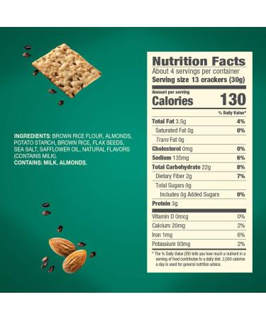 Blue Diamond Almond Artisan Nut Thins with Flax Seeds 4.25oz - Crunchy Cracker Crisps (1 Pack) - Buy Online on GoSupps.com