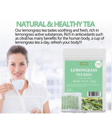 Premium Lemongrass Tea Bags 100 Tea Bags(7.06 Oz/200g) 100% Natural Lemon Grass Leaves No Additives & Caffeine free. - Buy Online on GoSupps.com