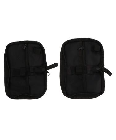 EXCEART 2pcs Glucose Diabetic Travel Bag Portable PU Glucose Meter Carrying Bag with Mesh Pocket Fabric Pills Blood Sugar Organizer Diabetic Travel Case Supplies Black