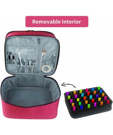 Richolyn Nail Polish Organizer - Travel Double-Layer Case for 30 Bottles | Stylish Pink Nail Dryer & Storage Solution - Buy Online on GoSupps.com