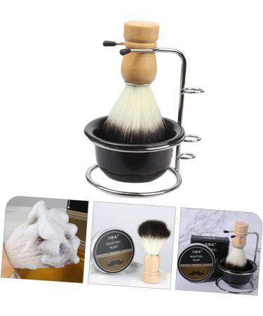 Minkissy Shaving Foam Shell Clips Set | Metal Shaving Brush & Cup with Stand | Body Care & Hairdresser Accessories | Travel-Friendly | 12x8.5cm Black - Buy Online on GoSupps.com