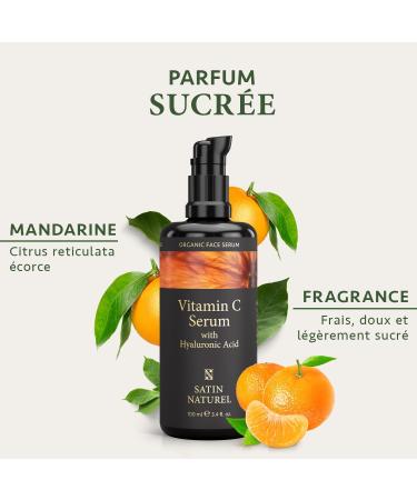 Vitamin C Serum Face Serum 100ml with Hyaluronic Acid Face Serum + Organic Aloe Vera + Vitamin E - Anti-Dark Spot Vitamin C Face Serum for Sensitive Skin - Face Care by Satin Naturel - Buy Online on GoSupps.com