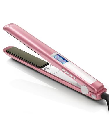 Professional Hair Straightener Titanium Flat Iron for Hair Makes Hair Shiny Dual Voltage Flat Iron Heats up Fast, Rose Gold Dark Rose Gold