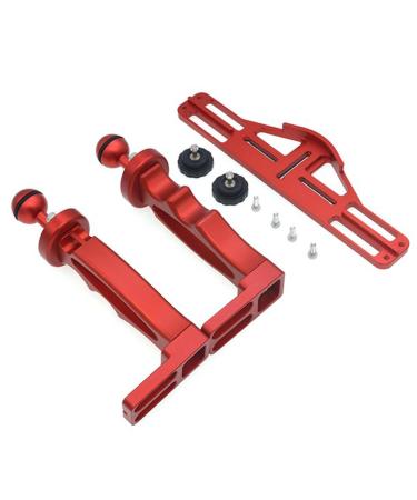 Dual Handle Underwater Camera Tray Extendable Aluminum Underwater Handle Tray Bracket with 2 Ball Handle, Video Light Stabilizer Tray for Camera Housing, Handle Grip Tray for Gopro Action Camera