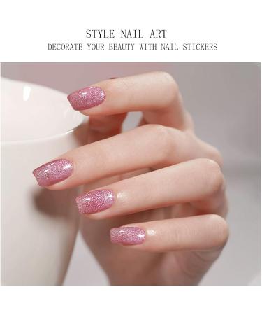 JMEOWIO Gel Nail Stickers Pink White Semi Cured Gel Nail Strips Wraps UV/LED Nail Supplies Nail Art Design Decoration Accessories - Buy Online on GoSupps.com