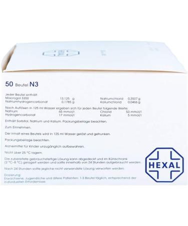 Macrogol Hexal Plus Electrolyte - 50 Bags | Effective Relief for Chronic Constipation | Gentle Intestinal Motion - Buy Online on GoSupps.com