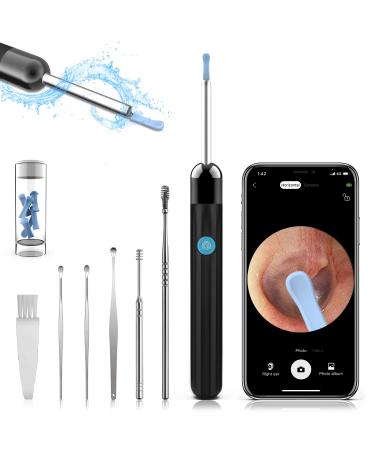 Ear Wax Removal Tool, Ear Cleaner with 1296P, LED Lights, IP67 Waterproof, Earwax Removal Kit with 6 Ear Spoon, Ear Wax Remover for iOS, Android Phones