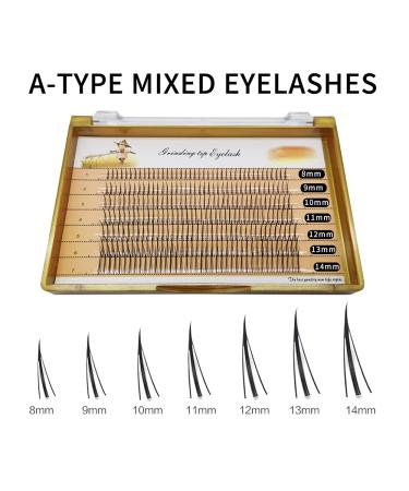 Fishtail Eyelash Extensions Mix Length Single Cluster Fans - C Curl Super Natual Grafting Eyelashes, Dovetail Fly Eyelash / A/M Shape, Premade Spikes, 10D Lashes - 1 Count - Buy Online on GoSupps.com