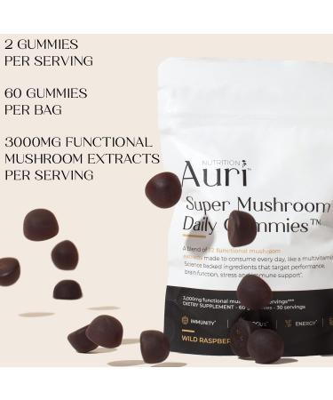 Auri Energy & Immune Boost Pack Super Mushroom Daily Gummies Cordyceps Elixir Bundle - Daily Wellness for Focus Stamina and Longevity - 60 Gummies + 60ml Tincture - Buy Online on GoSupps.com