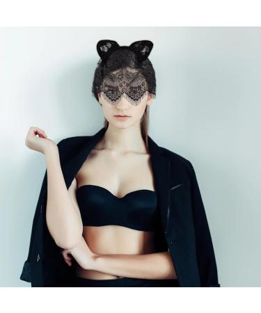 NICENEEDED Lace Skin Mask Masquerade Headband Hair Hoop Mask Full Face Mask Party Black Veil Headgear Mesh Headwear Rave Hollow Out Head Covers for Costume Party Outfits - Buy Online on GoSupps.com