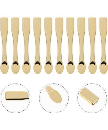 SOLUSTRE Creme Makeup 10Pcs Gold ABS Mini Spoon Makeup Spatula Cosmetic Spatulas Facial Reusable Scoop Facial Cream Spoon Beauty Spoons for Cream Lotions Moisturizers Metal Cooking Spoon - Buy Online on GoSupps.com