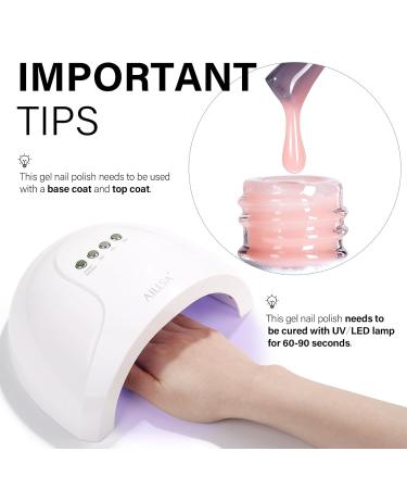 AILLSA Nude Pink Gel Polish - Translucent Jelly UV Gel for French Manicure | Cherry Blossom 0.51 Oz - Shop Internationally - Buy Online on GoSupps.com