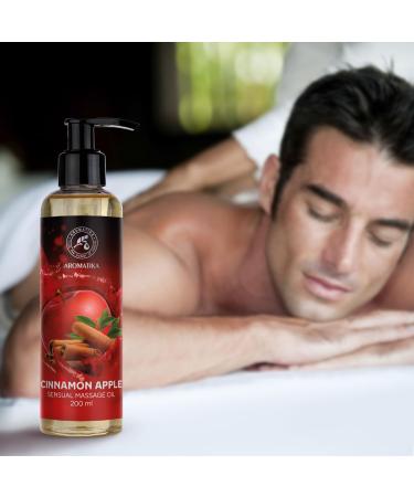 Buy Sensual Cinnamon Apple Massage Oil 200ml - Edible Kissable Body Oil with Almond Grape Seed & Macadamia Oils - Perfect for Couples - Buy Online on GoSupps.com