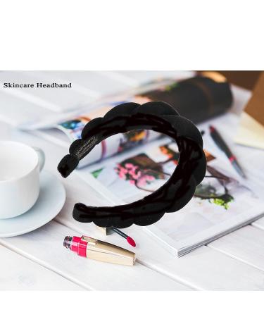 SEPIU Spa Headband for Women - Soft Sponge Fabric Puffy Headband for Skincare, Makeup Removal, and Shower - Black - Buy Online on GoSupps.com