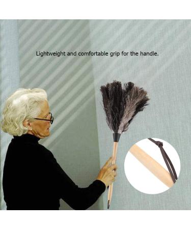 Feather Duster Genuine Ostrich Feathers with Wooden Handle and Reusable Handheld Ostrich Feather Duster Duster for Blinds Kitchen Keyboard Office - Buy Online on GoSupps.com
