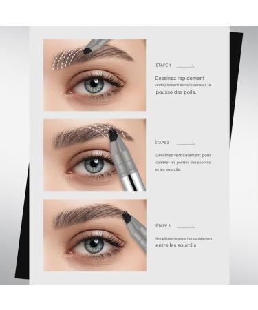 Eyebrow Pen | Liquid Eyebrow Pencil with Multi-Pointed Tip - Anti-Slip Pen Natural Hair Effect Long-Lasting Sweat-Resistant - Buy Online on GoSupps.com