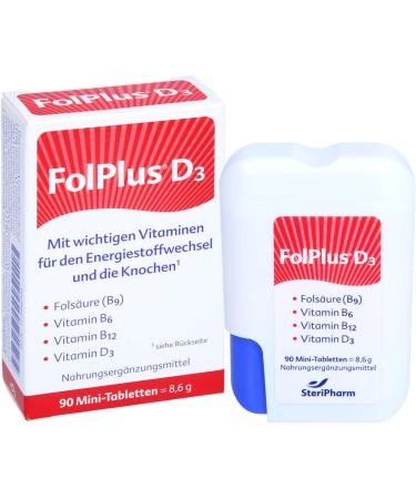 Buy Folplus Vitamin B + D3 by Steripharm - Boost Memory Nerves Energy & Bones | 90 Capsules - International Shipping - Buy Online on GoSupps.com