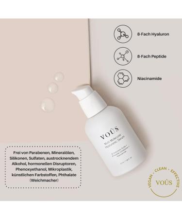 Pure 8x Hyaluronic Acid Serum with Argireline Matrixyl | 50 ml | + Niacinamide + 8x Peptides Anti-aging | Vegan Clean and Natural Moisturizer by VO S skincare - Buy Online on GoSupps.com