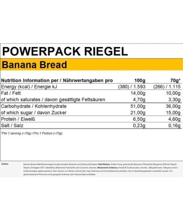 Peeroton Powerpack Riegel Banana Bread - Sugar-Free Protein Snack & Meal Replacement - 18 x 50g Oat Bars for Long-Lasting Energy - Buy Online on GoSupps.com