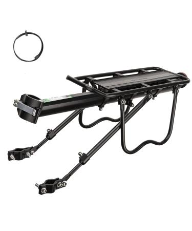 ROCKBROS Bike Cargo Rack Adjustable Bicycle Luggage Carrier Rack Rear Quick Release Mountain Bike Pannier Rack with Elastic Band and Reflector, Most 165 lbs Capacity Universal Black - Buy Online on GoSupps.com