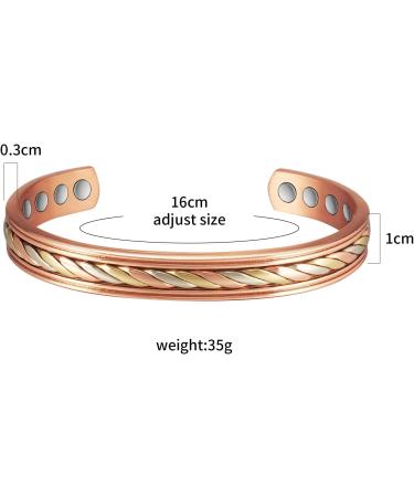 Enercoppex Copper Bracelet for Arthritis Relief | Pure Copper & 3500 Gauss Magnets | Healthy Joint Treatment Jewelry - Buy Online on GoSupps.com
