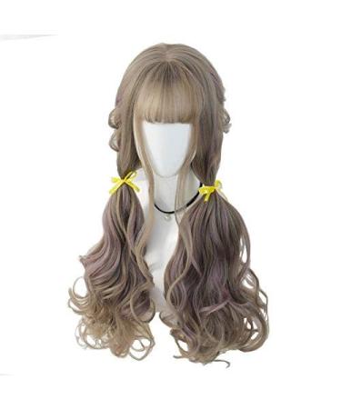 Buy BGHJUE Long Curly Synthetic Wigs with Dark Roots - 70cm Dark Brown Full Wig for Women + Free Wig Cap - Buy Online on GoSupps.com