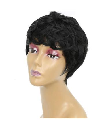 Shop Women's Black Wavy Synthetic Curly Wig - Perfect for 50s 60s 70s & 80s Styles | International Shipping Available - Buy Online on GoSupps.com