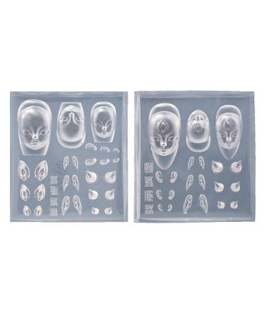 MCAORI Elf Ear Nail Stamping Templates Elf Doll Nail Art Molds Devil Horns DIY Nail Carving Mold Gift for Nail Art Enthusiasts