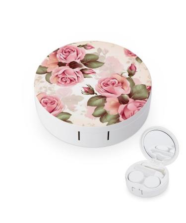 Contact Lens Case Rose Floral Portable Travel Contact Lens Box Contact Lens Storage Box