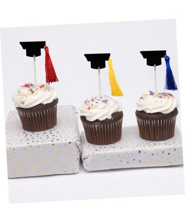Artibetter 12pcs Graduation Season Card Student Gifts Fringe Trim Mini Top Hat Graduation Party Hat Topper Cupcake Toppers Diploma Cupcake Picks Graduation Party Caps Topper Finished Product Yellow 10X3.8X3.8CM - Buy Online on GoSupps.com
