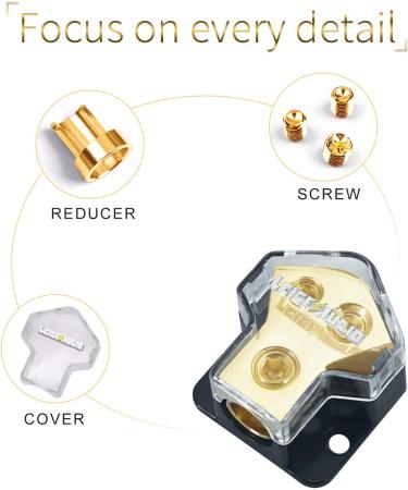 LEIGESAUDIO 2-Way Amp Copper Power Distribution Block for Car Audio Splitter (1Pack) - Buy Online on GoSupps.com
