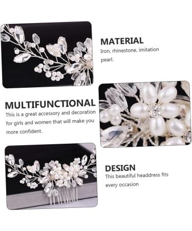 MAGICLULU Pearl Comb Hair Side Comb Bride Hairpin Comb Pearl Hair Pin Wedding Hair Accessories Wedding Hairpin Bridal Headdress Bride Headdress Comb Rhinestone Hairpins - Buy Online on GoSupps.com