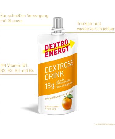 Dextro Energy Orange Dextrose Drink 16 Pack - Quick Energy Boost 18g Carbs for Excursions & Learning - Buy Online on GoSupps.com