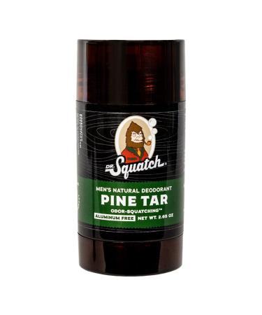 Dr. Squatch Natural Deodorant for Men Odor-Squatching Men's Deodorant Aluminum Free - Pine Tar 2.65 oz (1 Pack) 2.65 Ounce (Pack of 1)