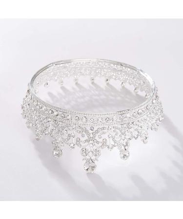 S SNUOY Full Round Rhinestone Wedding Queen Crown for Women - Bridal Pageant Hair Accessory - Buy Online on GoSupps.com
