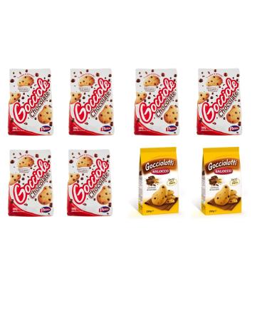 Pavesi Lot de 6 biscuits Pavesi Barilla Gocciole 500 g + 2 biscuits Balocco Gocciolotti Biscuits with chocolate chips 350 g