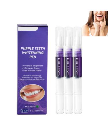 Tooth whitening pen purple teeth whitening pen 3 pieces fast bleaching teeth applications lighten teeth effectively remove stains tooth white pen blue