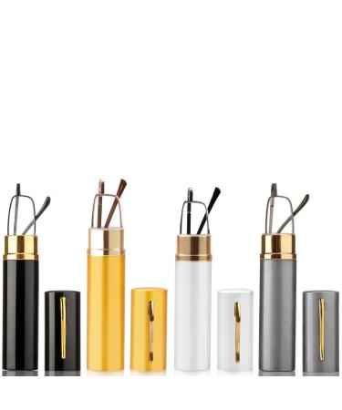 Kokobin flexible metal reading glasses visual aid feather-hinge reading help unisex reader with glasses case such as pen holder (4 stueck 1.5 diopttria) 4 stueck +1.5 dioptria