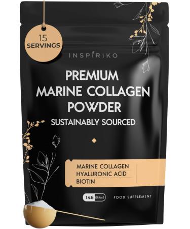 Marine Collagen Powder for Women - Marine Collagen with Hyaluronic Acid Vitamin C Biotin & MSM. Hydrolyzed Collagen Peptides Powder. Backed by 6 Clinical Studies 15 Servings