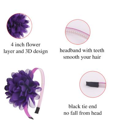XIMA Chiffon Flower Headbands for Girls - Pack of 15 | Kids Teens Hair Accessories - Buy Online on GoSupps.com