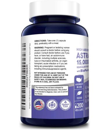 NusaPure Astragalus 15,000mg per Caps - 200 Veggie Capsules | Vegetarian, Non-GMO, Gluten-Free - Buy Online on GoSupps.com