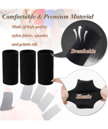 Whale Finger Sleeves Protectors - 10Pcs Elastic Thumb Brace Supports for Basketball & Golf | Arthritis Pain Relief Premium Quality Finger Sleeves (Black Set - Buy Online on GoSupps.com