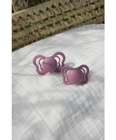 BIBS Couture Collection BPA-Free Baby Pacifiers from Denmark | Set of 2 Heather Premium Soothers | Size 0-6 Months - Buy Online on GoSupps.com