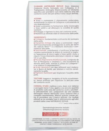 CLINIANS | S rum R parateur Anti-Rides Intensif Contour des Yeux Dermatologiquement test Made in Italy 15 ml - Buy Online on GoSupps.com