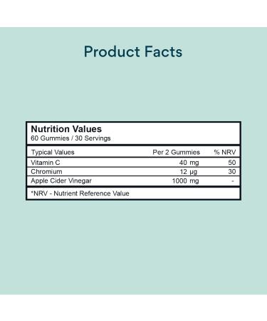 Bettervits Apple Cider Vinegar Gummies with Vitamin C & Chromium - Supports Blood Sugar, Weight Management & Cell Repair - Apple Flavour - Buy Online on GoSupps.com